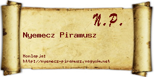 Nyemecz Piramusz névjegykártya